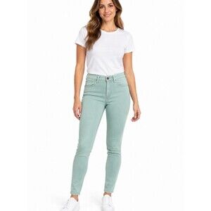 Made in USA Just Black Denim Mint Green Skinny Jeans Women’s 29 Stretch